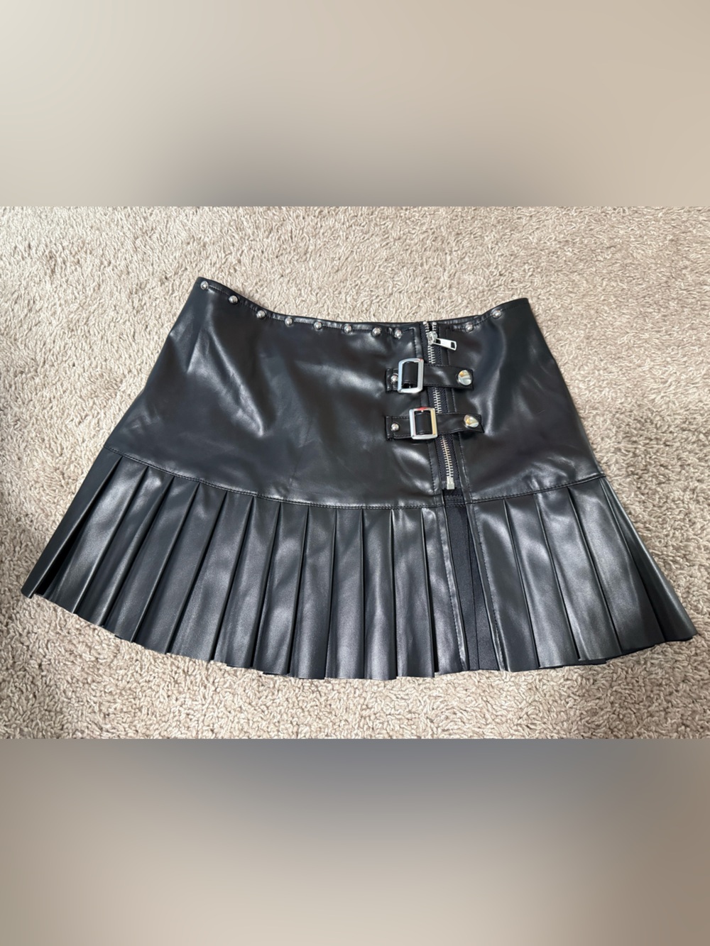 SHEIN Black Faux Leather Skirt